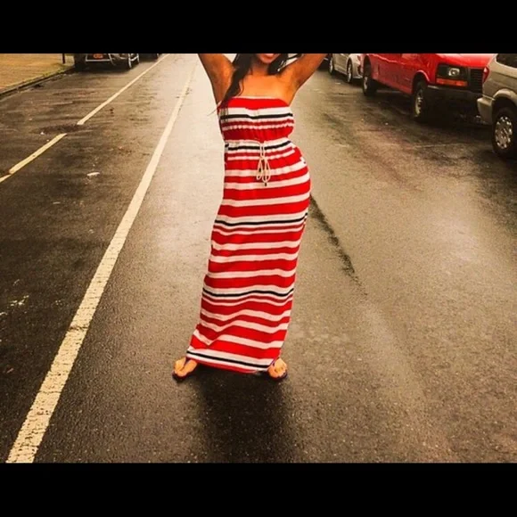 The Rage | Dresses | Red White And Blue Maxi Dress | Poshmark